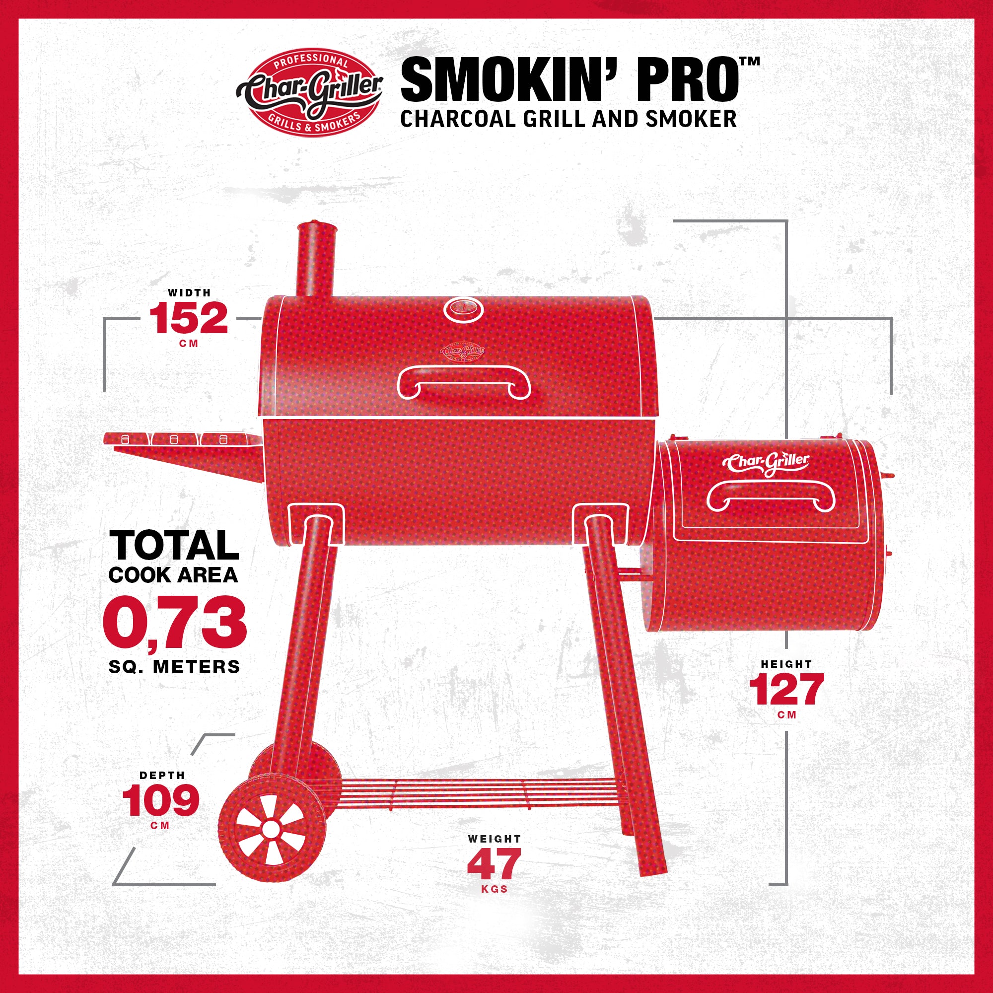 Char-Griller Smokin' Pro™ Barrel Grill and Offset Smoker